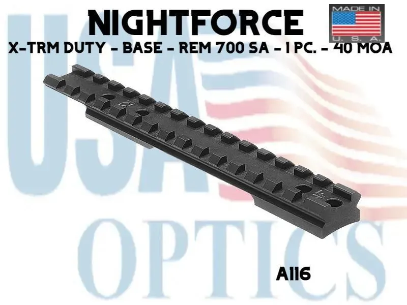 NIGHTFORCE, A116, X-TRM DUTY - BASE - REM 700 SA - 1 PC. - 40 MOA