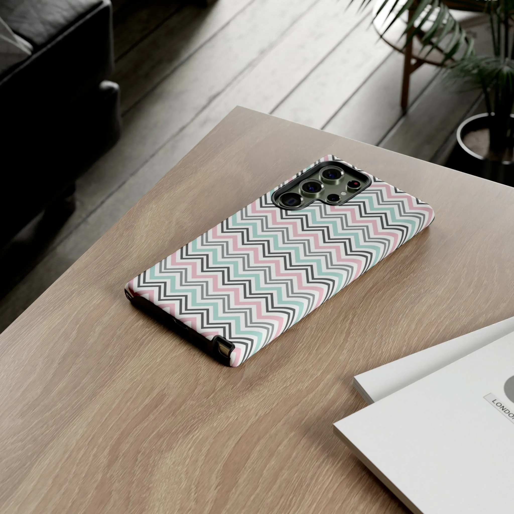 Pastel Chevron print design Tough Phone Case compatible with a large variety of Samsung models