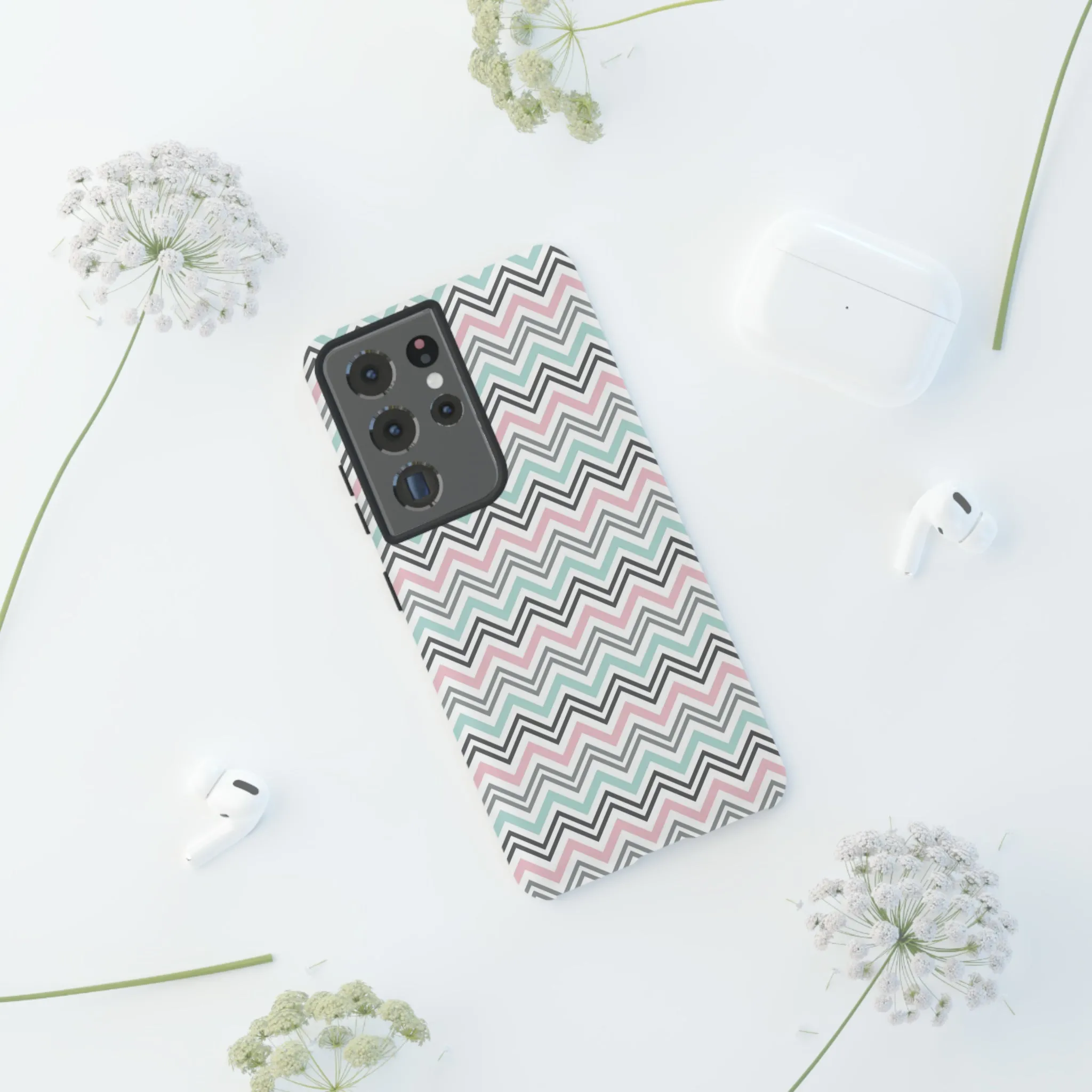 Pastel Chevron print design Tough Phone Case compatible with a large variety of Samsung models