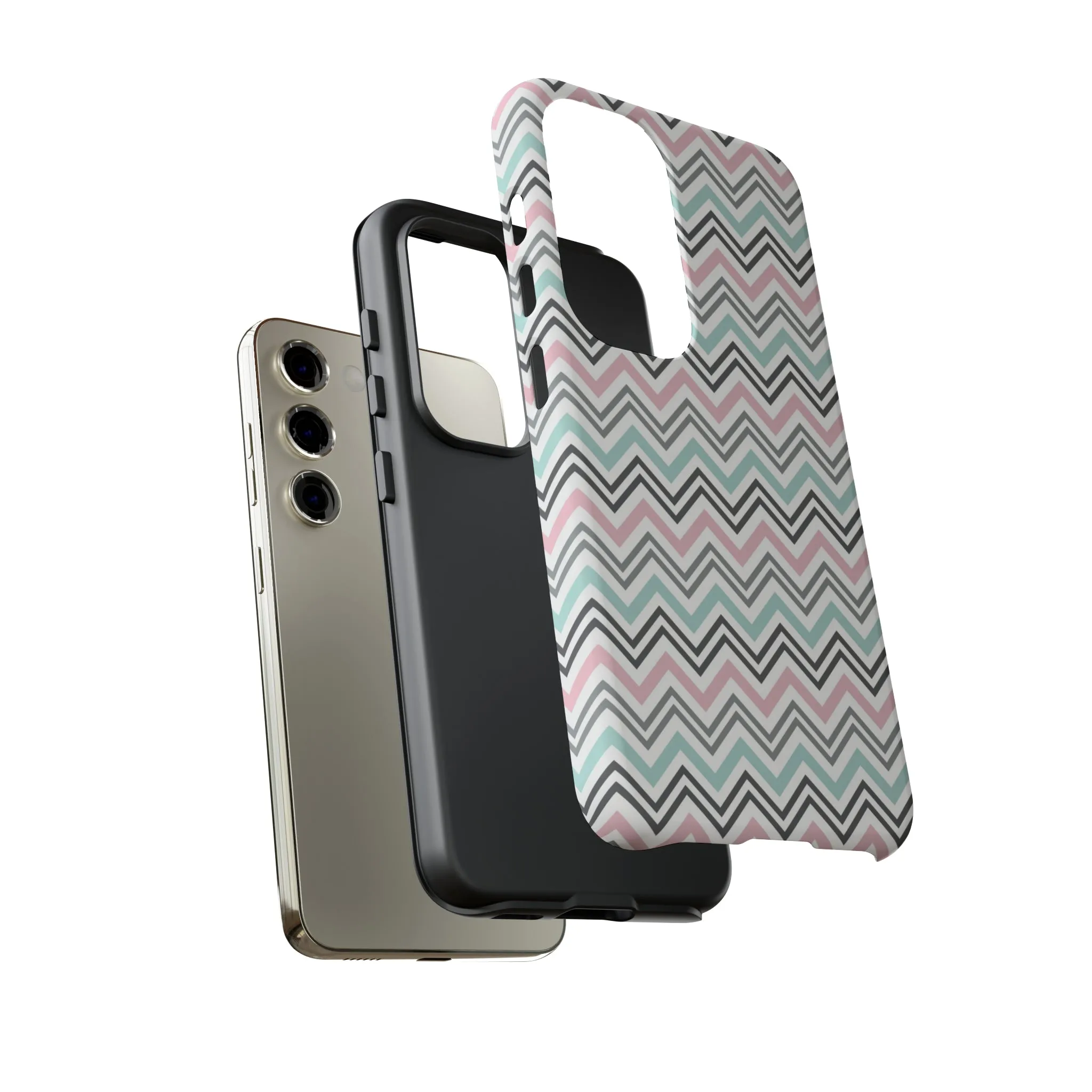 Pastel Chevron print design Tough Phone Case compatible with a large variety of Samsung models