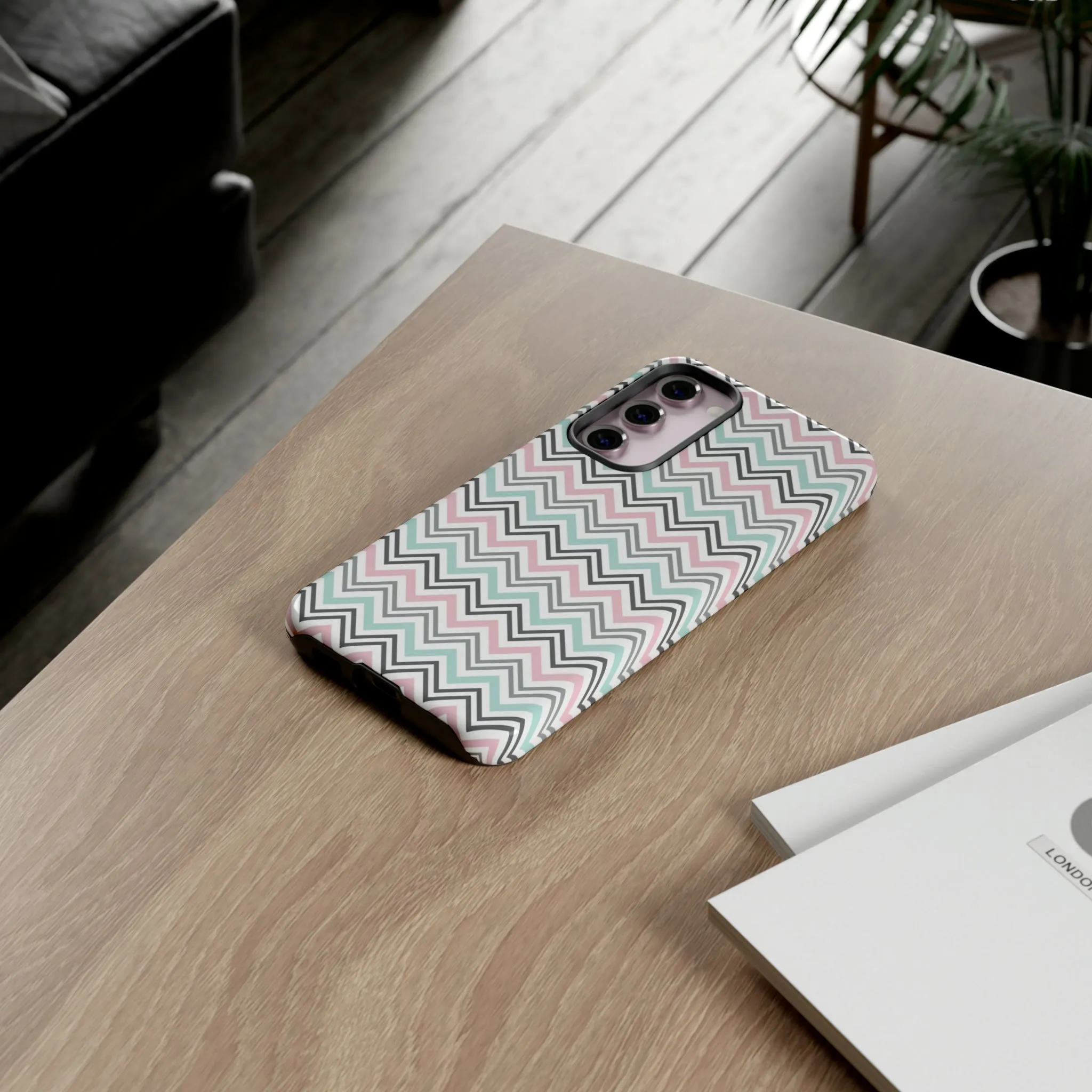 Pastel Chevron print design Tough Phone Case compatible with a large variety of Samsung models