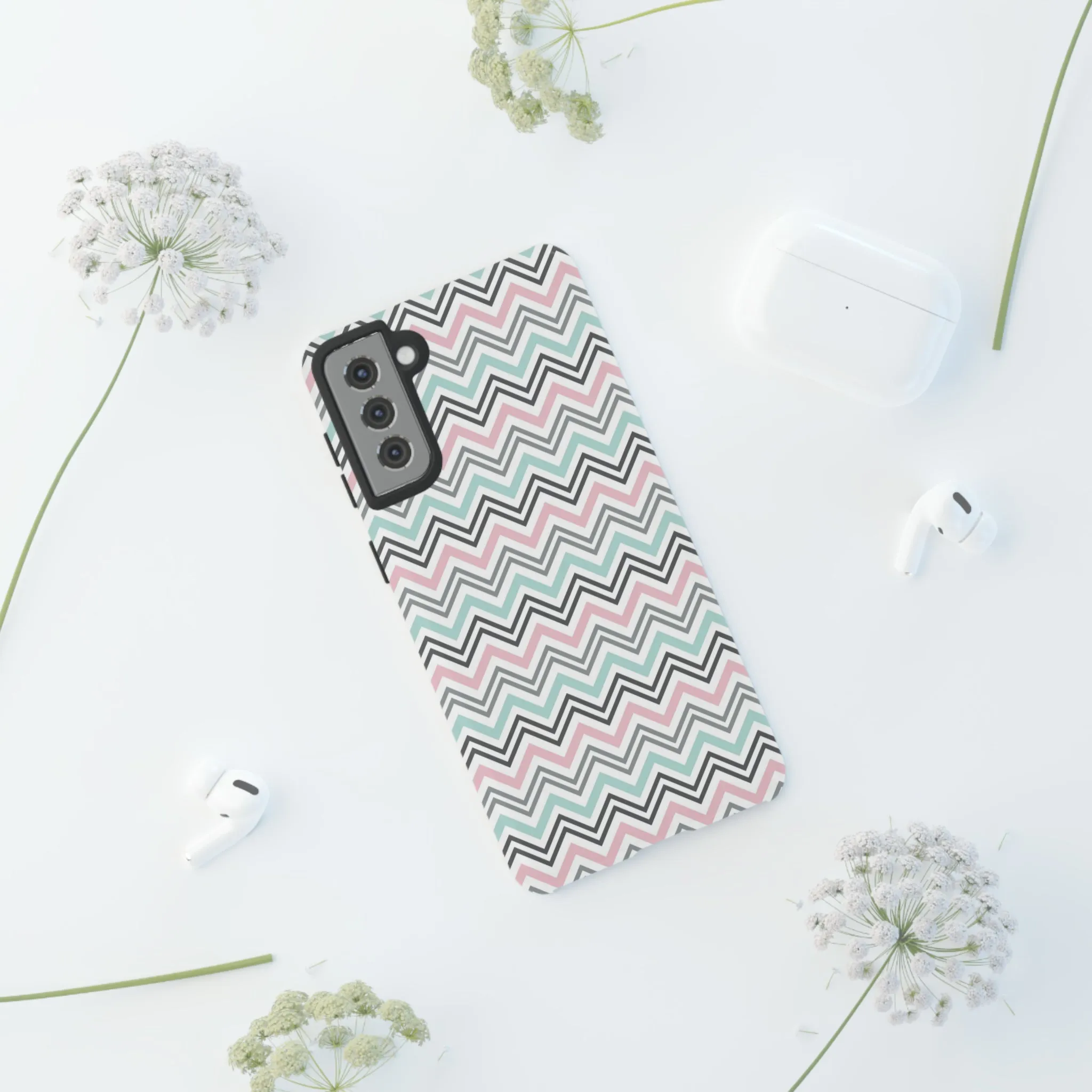 Pastel Chevron print design Tough Phone Case compatible with a large variety of Samsung models