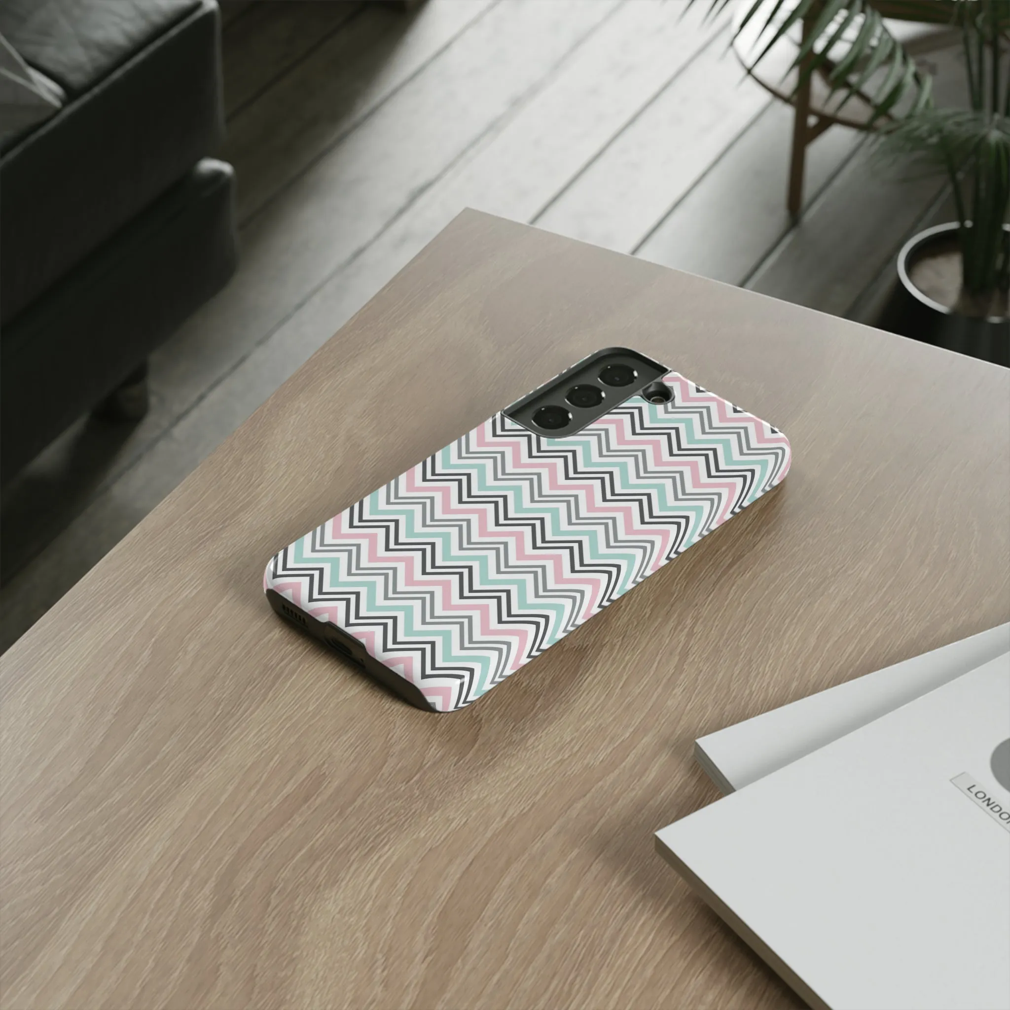 Pastel Chevron print design Tough Phone Case compatible with a large variety of Samsung models