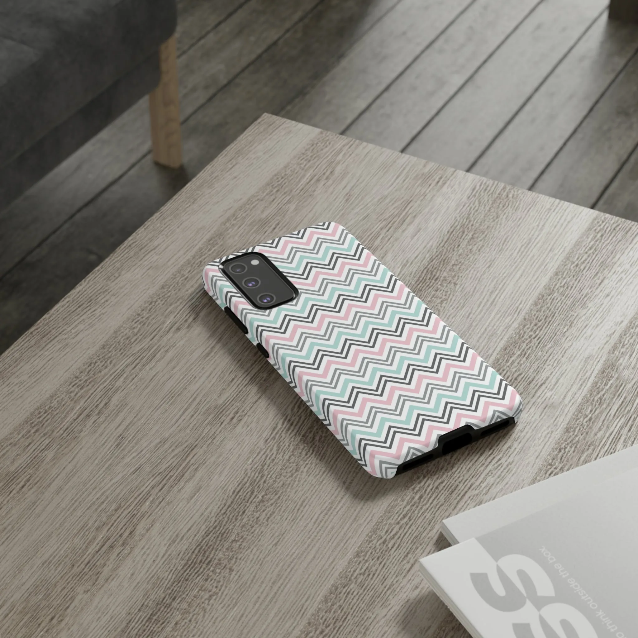 Pastel Chevron print design Tough Phone Case compatible with a large variety of Samsung models