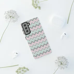 Pastel Chevron print design Tough Phone Case compatible with a large variety of Samsung models