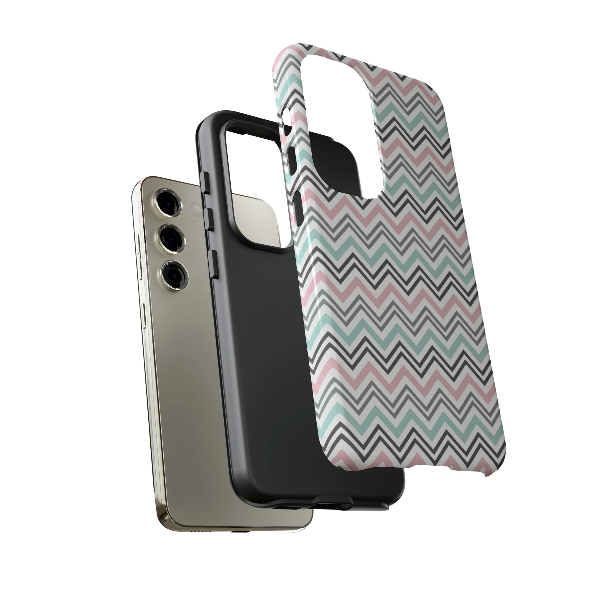 Pastel Chevron print design Tough Phone Case compatible with a large variety of Samsung models