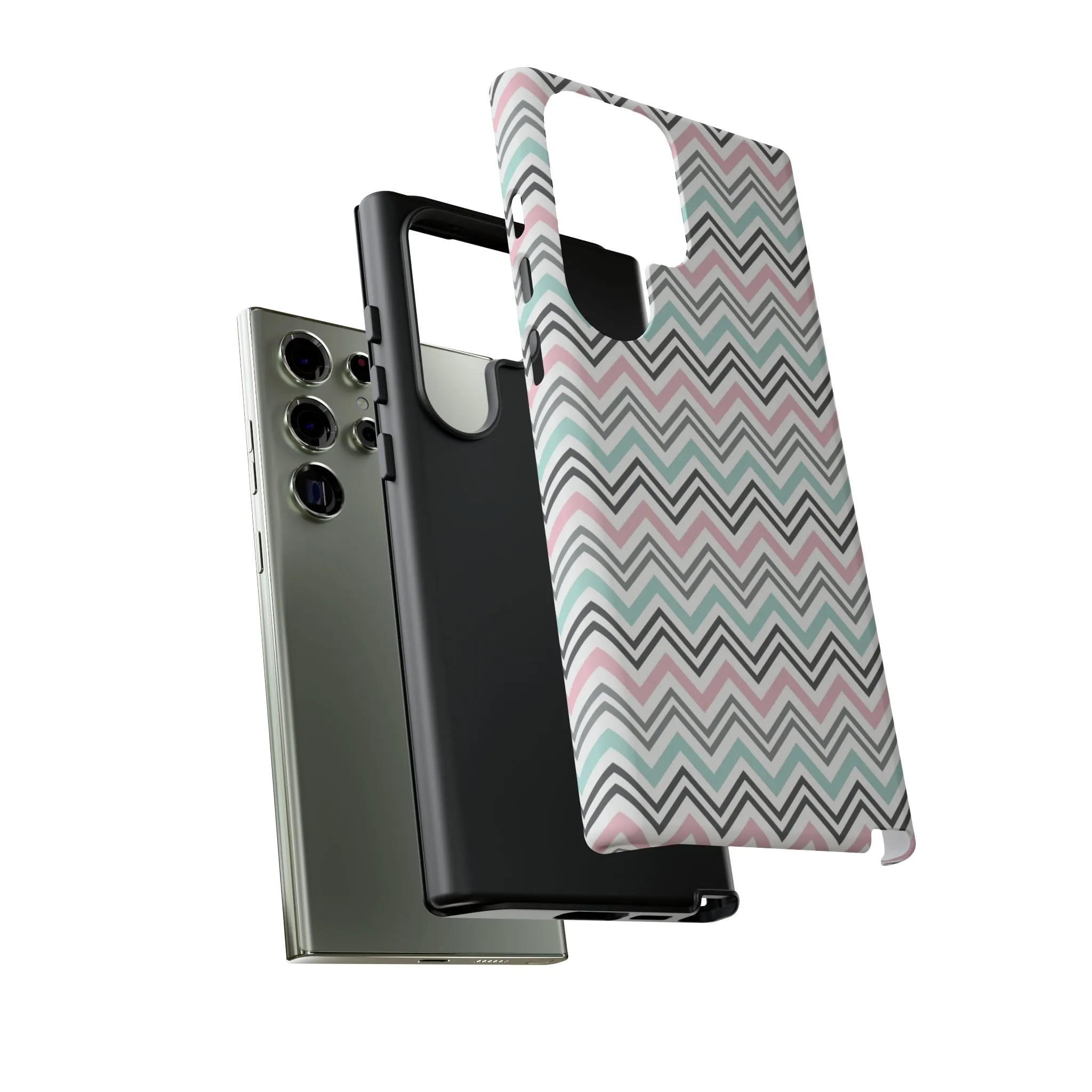 Pastel Chevron print design Tough Phone Case compatible with a large variety of Samsung models