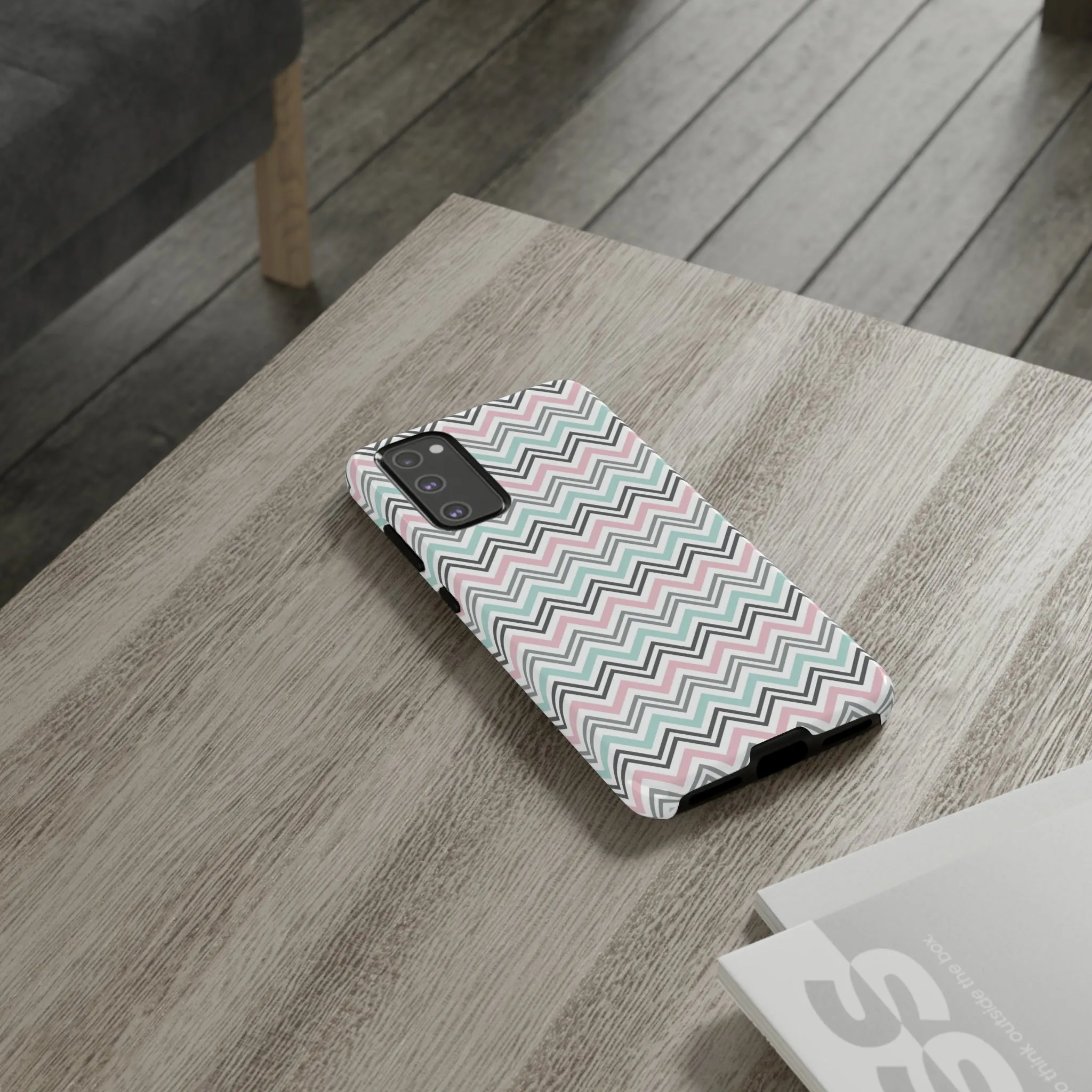 Pastel Chevron print design Tough Phone Case compatible with a large variety of Samsung models