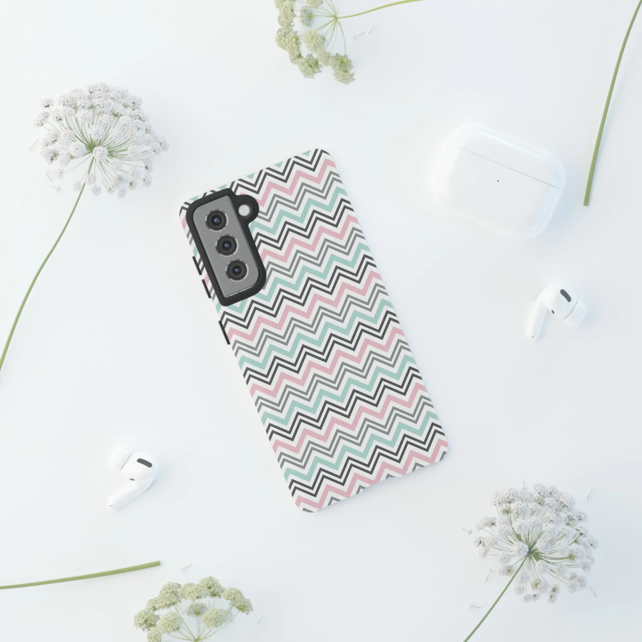 Pastel Chevron print design Tough Phone Case compatible with a large variety of Samsung models