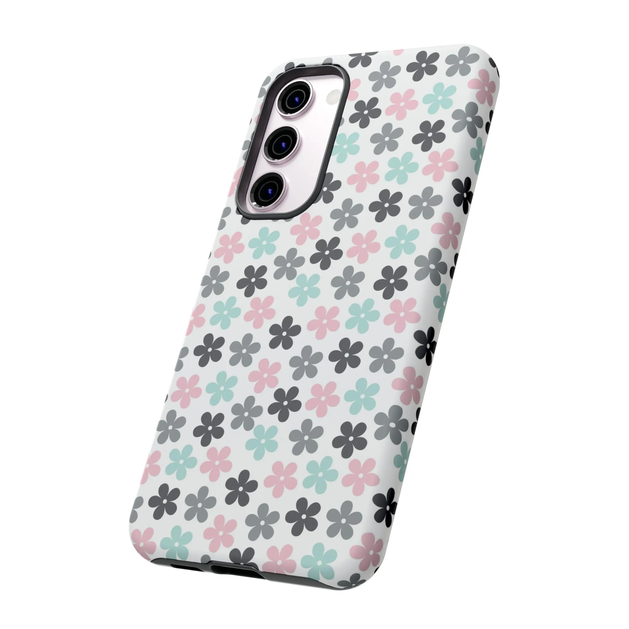 Pastel Groovy Flowers print design Tough Phone Case compatible with a large variety of Samsung models