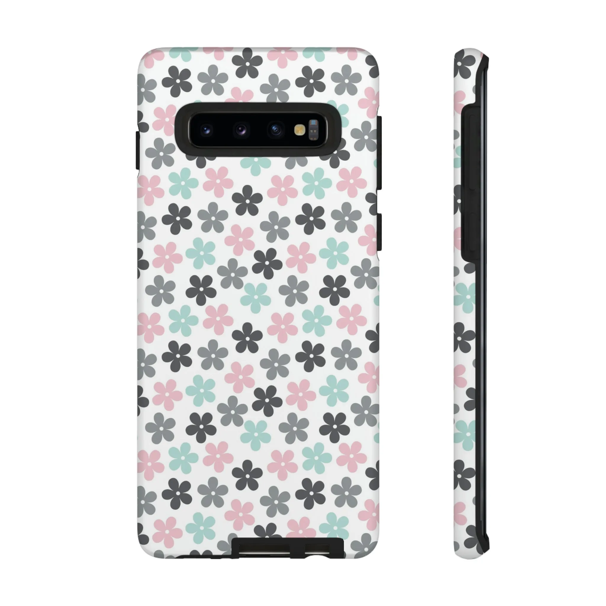 Pastel Groovy Flowers print design Tough Phone Case compatible with a large variety of Samsung models