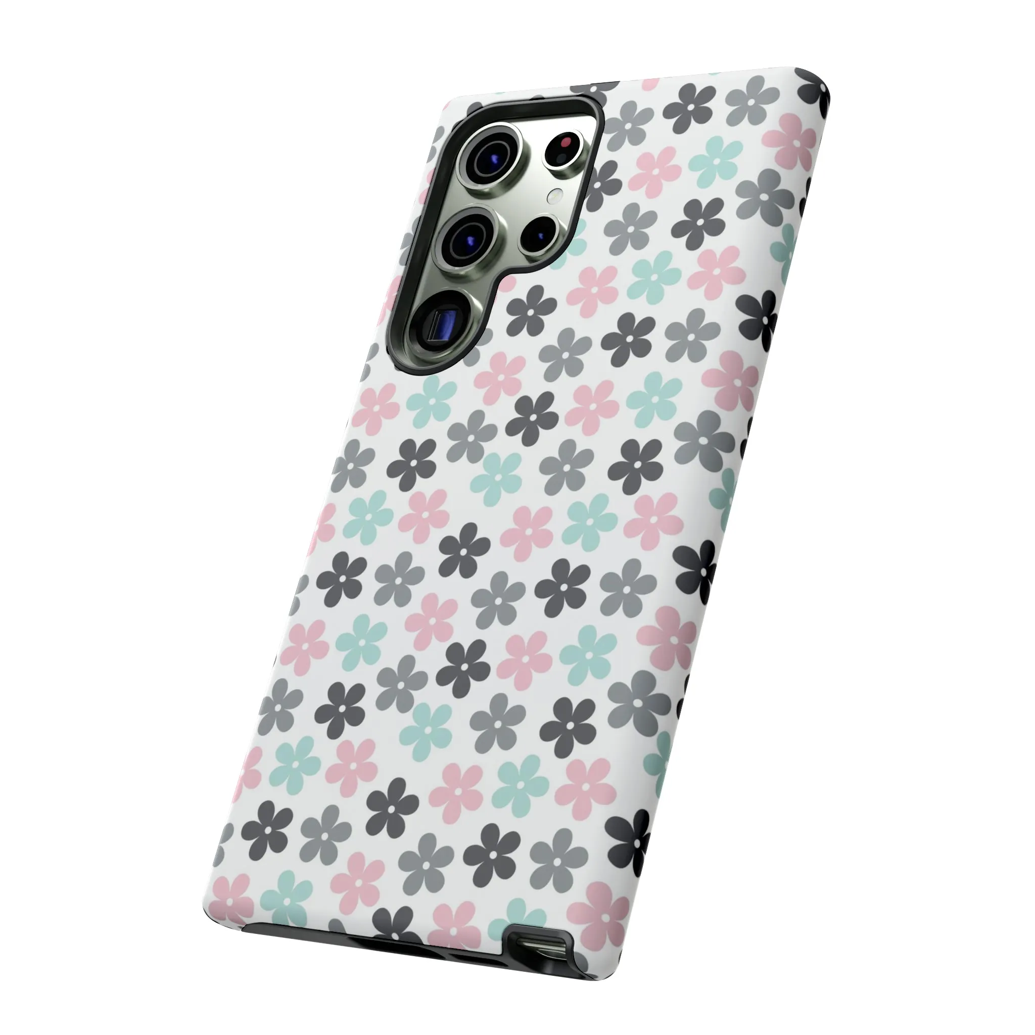 Pastel Groovy Flowers print design Tough Phone Case compatible with a large variety of Samsung models