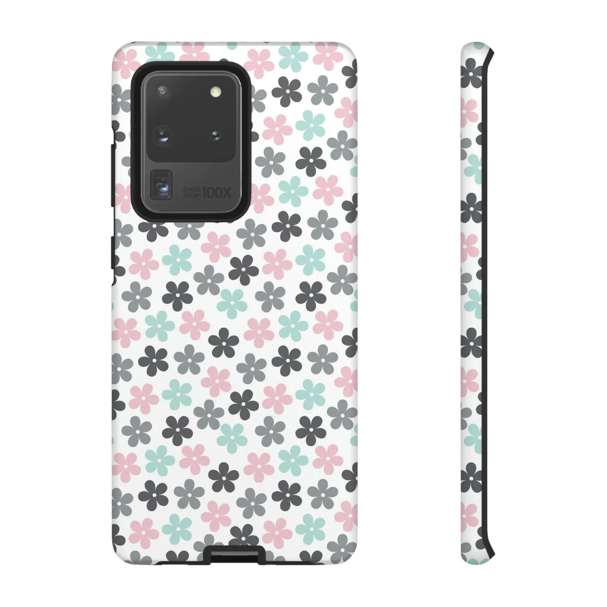 Pastel Groovy Flowers print design Tough Phone Case compatible with a large variety of Samsung models