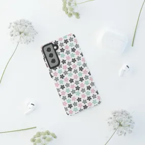 Pastel Groovy Flowers print design Tough Phone Case compatible with a large variety of Samsung models