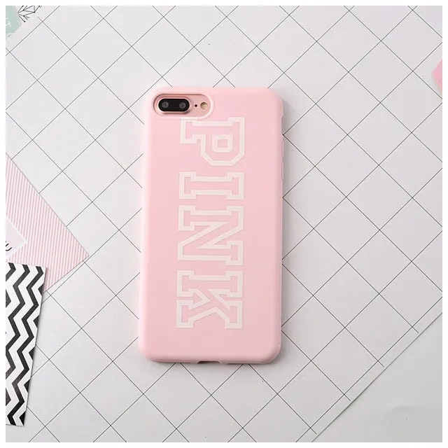 Phone Case for iPhone 6 7 Candy Black Pink Color soft TPU Rubber Silicone Case Cover for 7 6s Plus Back Cover Lucky Toady