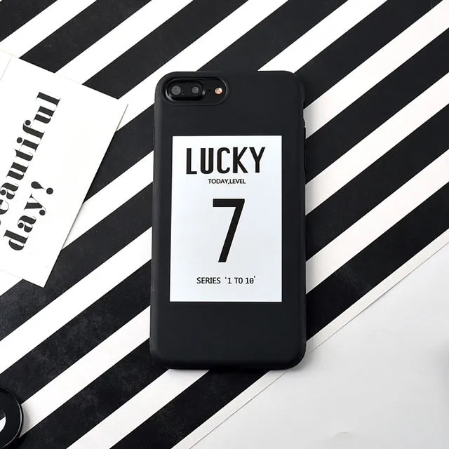 Phone Case for iPhone 6 7 Candy Black Pink Color soft TPU Rubber Silicone Case Cover for 7 6s Plus Back Cover Lucky Toady