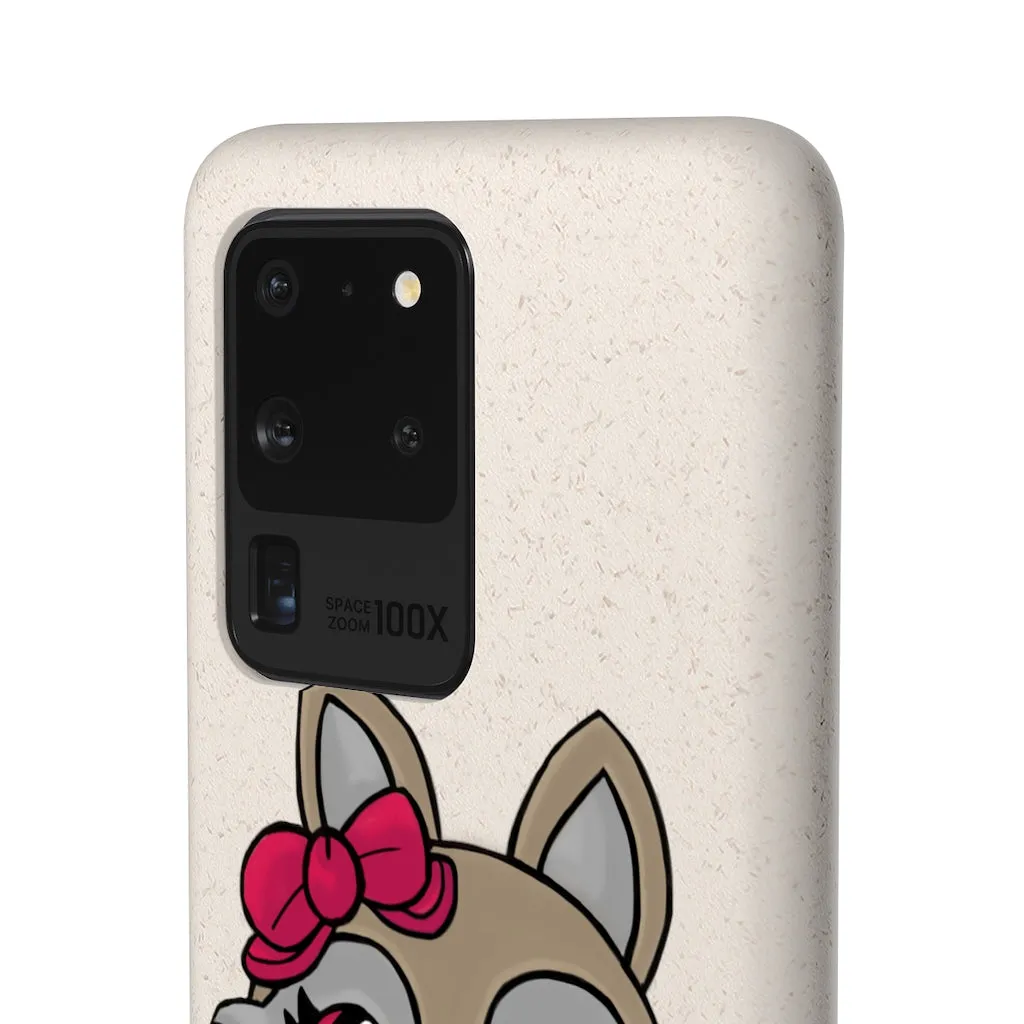 Pink Ribbon Brown Kitty Head Biodegradable Case