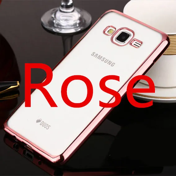 Plating Phone Cases For Samsung Galaxy A3 A5 A7 2016 J1 J5 J7 2015 S3 S4 S5 S6 S7 Edge Plus G530H Cover Soft TPU Protective Case