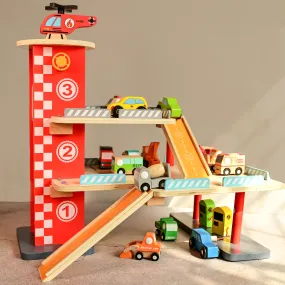 Playbox Drive in-Multilevel Activity Center with Helicopter Pad, Moving Elevator & Rapid Descent Ramps