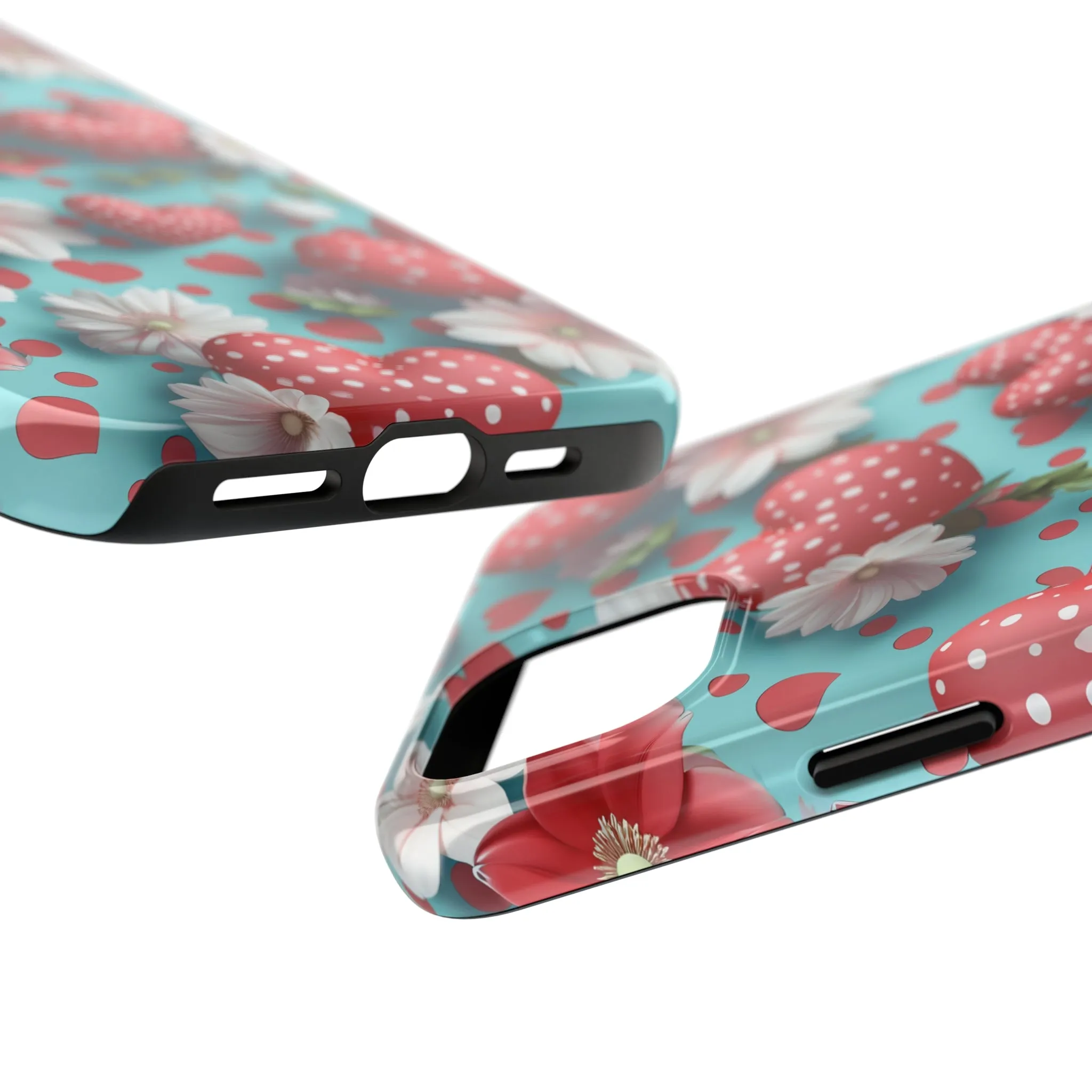 Polka Dot Hearts Digital print Design Tough Phone Case compatible with a large variety of iPhone models, Gift, Phone Case