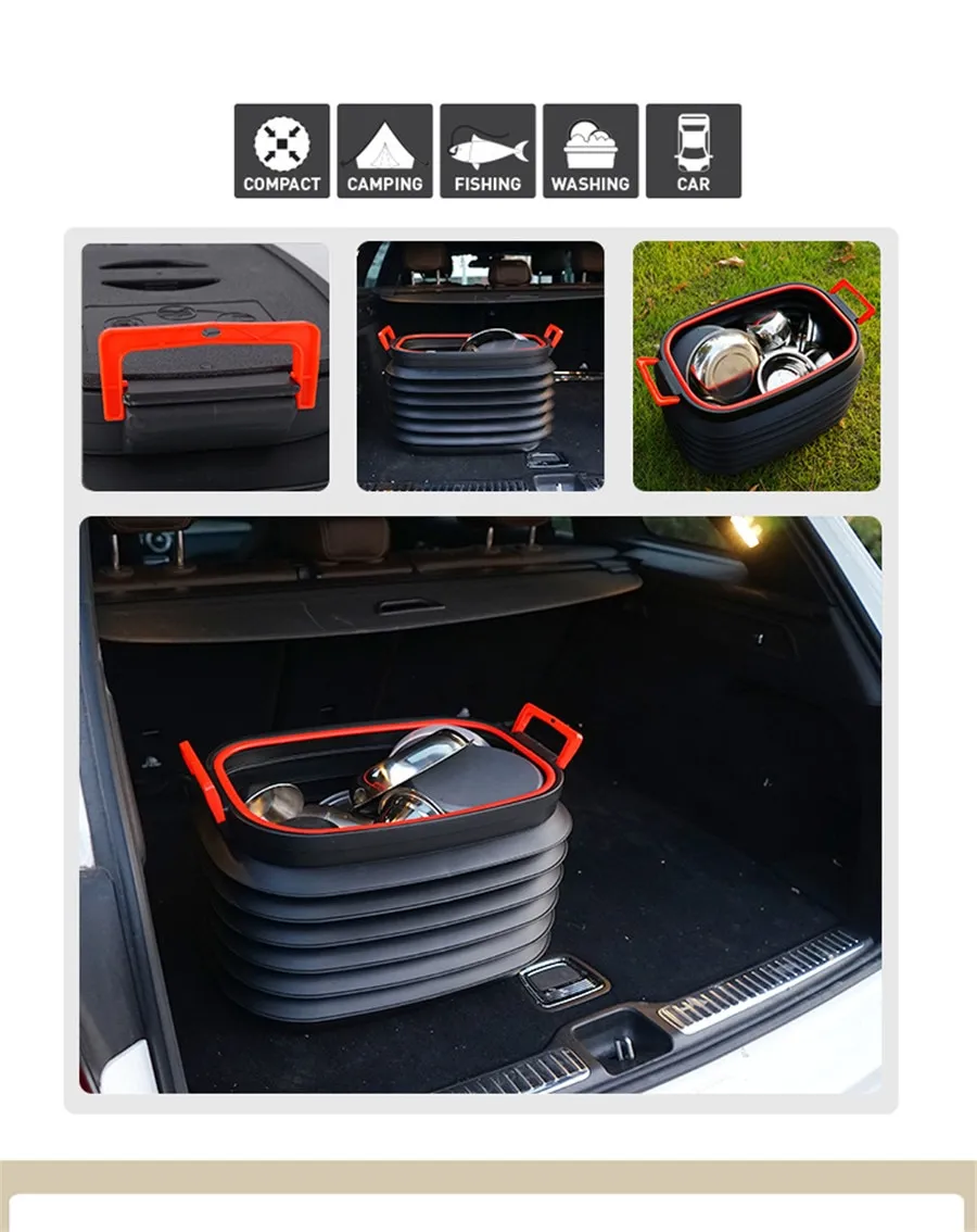 Portable Large Capacity Outdoor Car Folding Storage Bucket