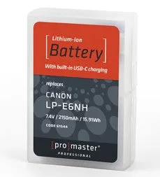 Promaster Li-ion Battery for Canon LP-E6NH with USB-C Charging