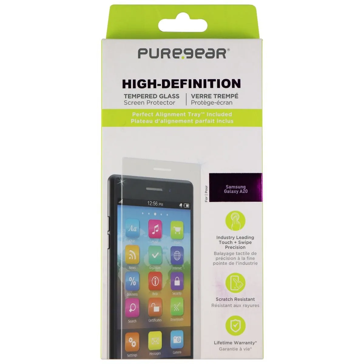 PureGear HD Tempered Glass Screen Protector for Galaxy A20 (2019) - Clear