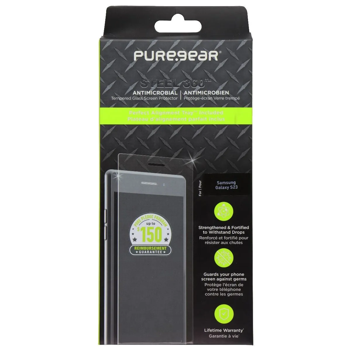 PureGear Steel 360 Screen Protector for Samsung Galaxy S23 - Clear