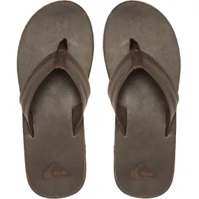 Quiksilver Mens Carver Natural Leather Flip Flops - Brown