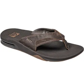 Reef Leather Fanning Flip Flops - Dark Brown