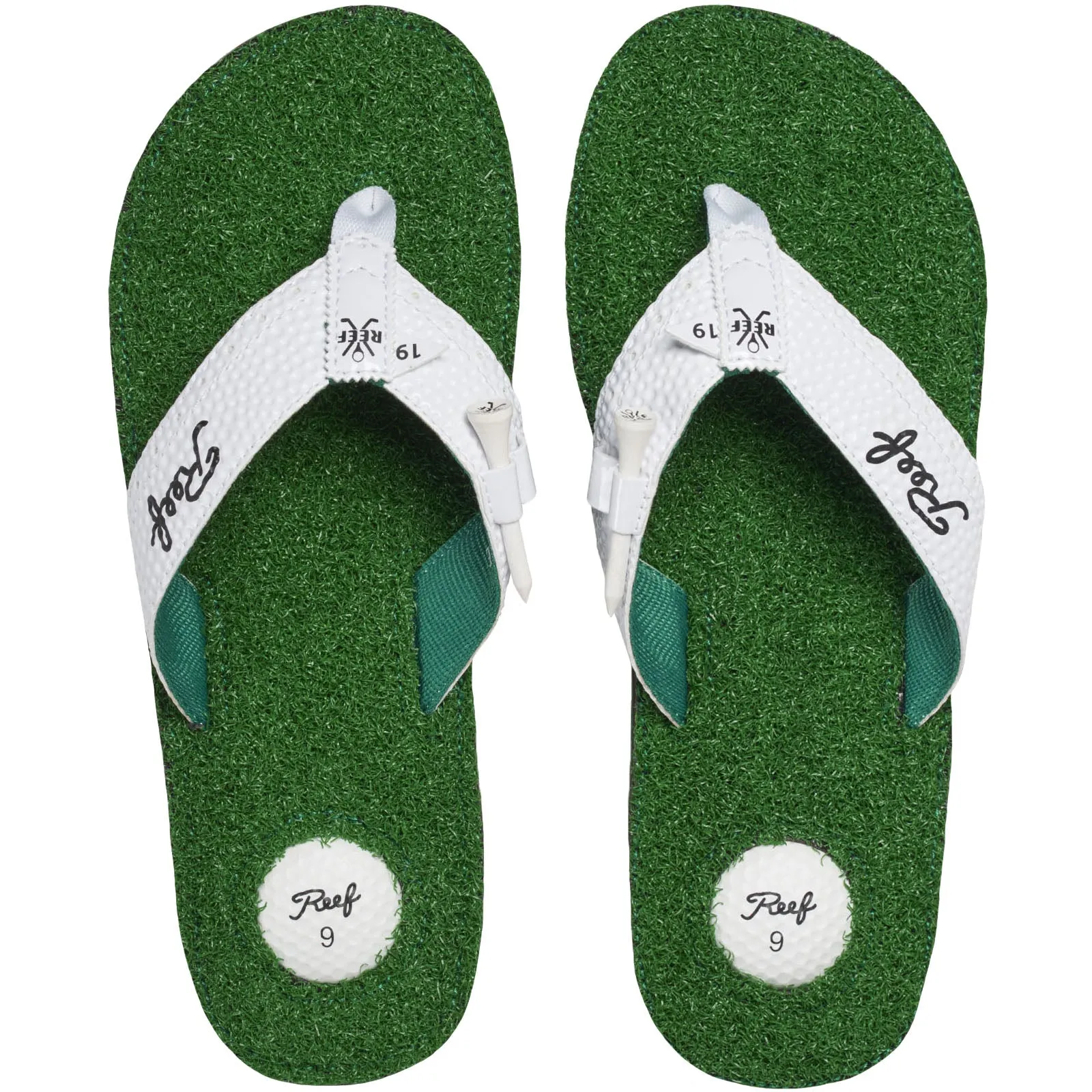 Reef Mens Mulligans II Golf Sandals Flip Flops - White