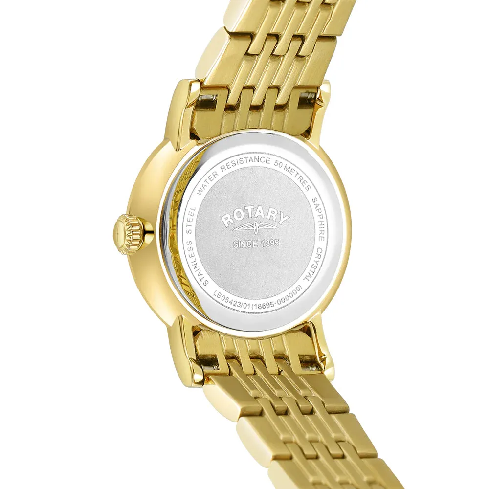 Rotary Windsor Ladies Gold Watch LB05423/01