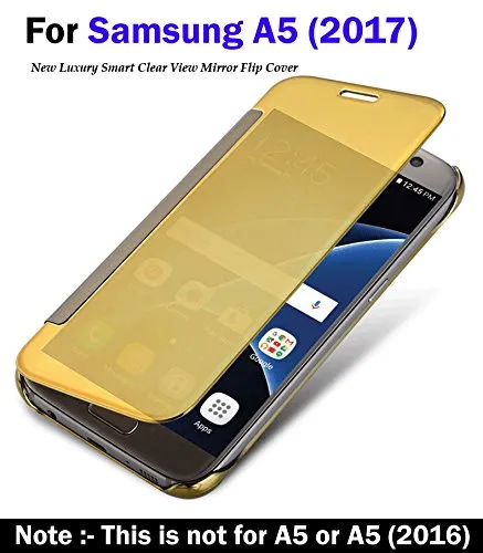 SAMSUNG GALAXY A5 2017 -  New Luxury Smart Semi Clear View Mirror Flip Cover For SAMSUNG GALAXY A5 2017