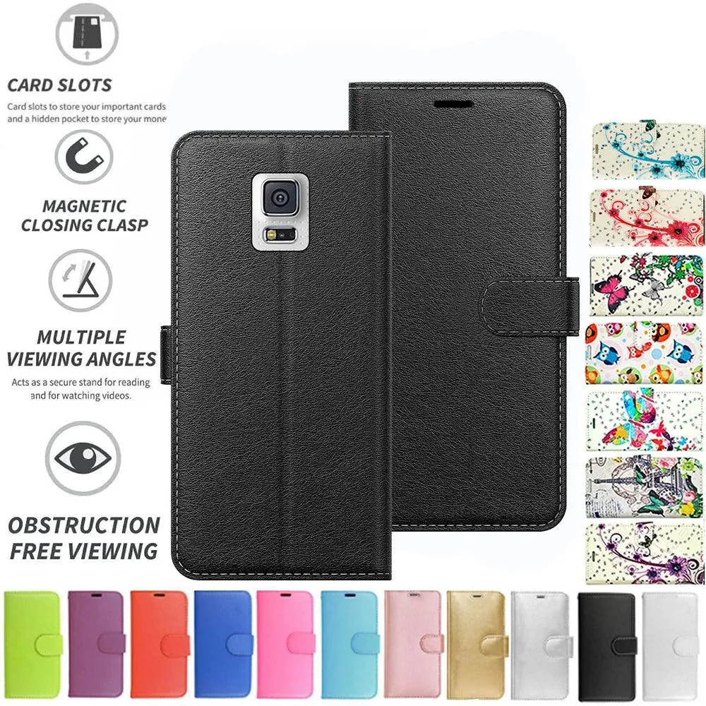 Samsung Galaxy S5 G900F Flip Folio Book Wallet Case