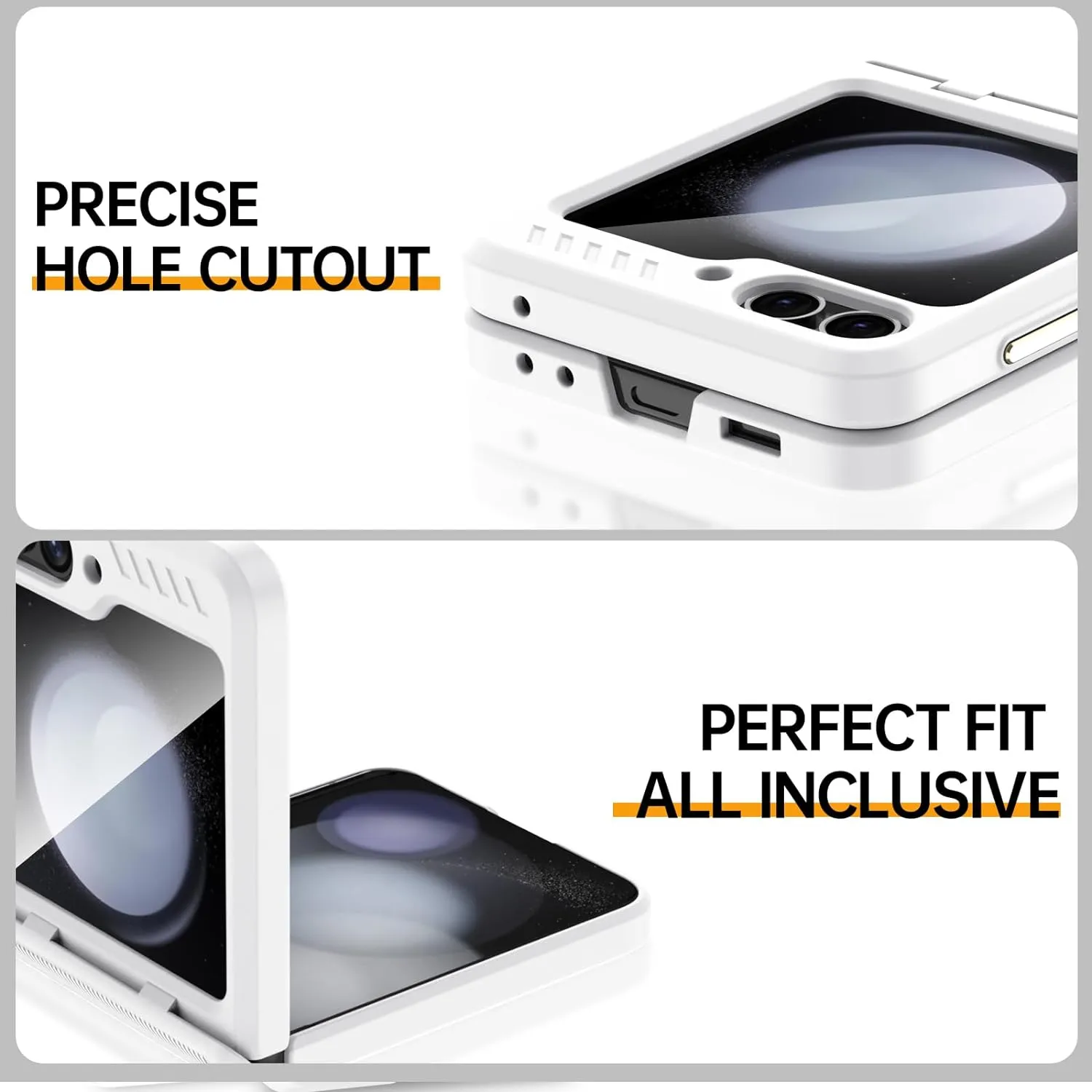 Samsung Galaxy Z Flip 5 Case Built-in Screen Protection HD Clearly All-Inclusive Silicone Shockproof Case