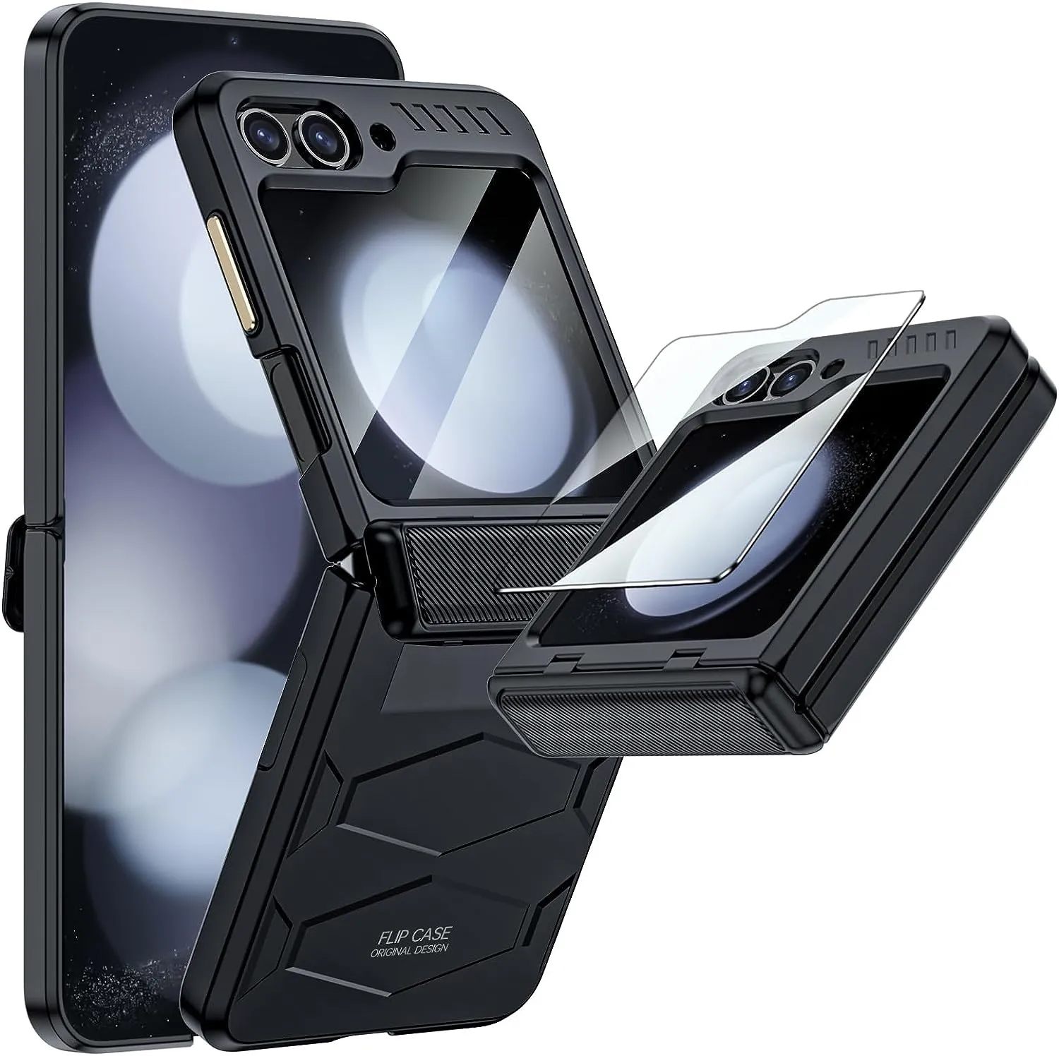 Samsung Galaxy Z Flip 5 Case Built-in Screen Protection HD Clearly All-Inclusive Silicone Shockproof Case