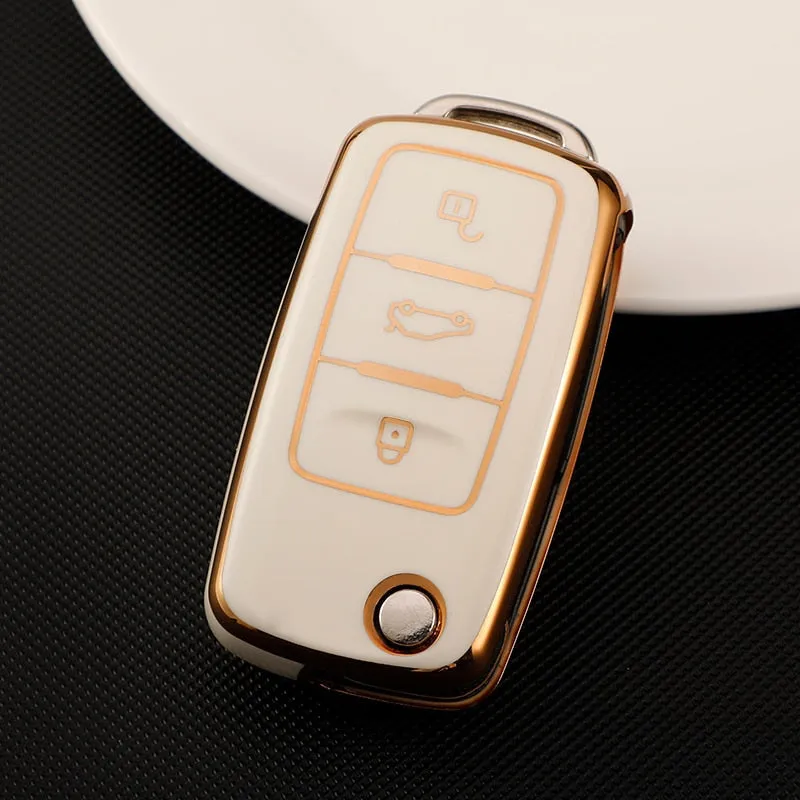 Soft TPU Car Remote Key Case Full Cover Holder For POLO Tiguan Passat B5 B6 B7 Golf EOS Scirocco Jetta MK6 Octavia