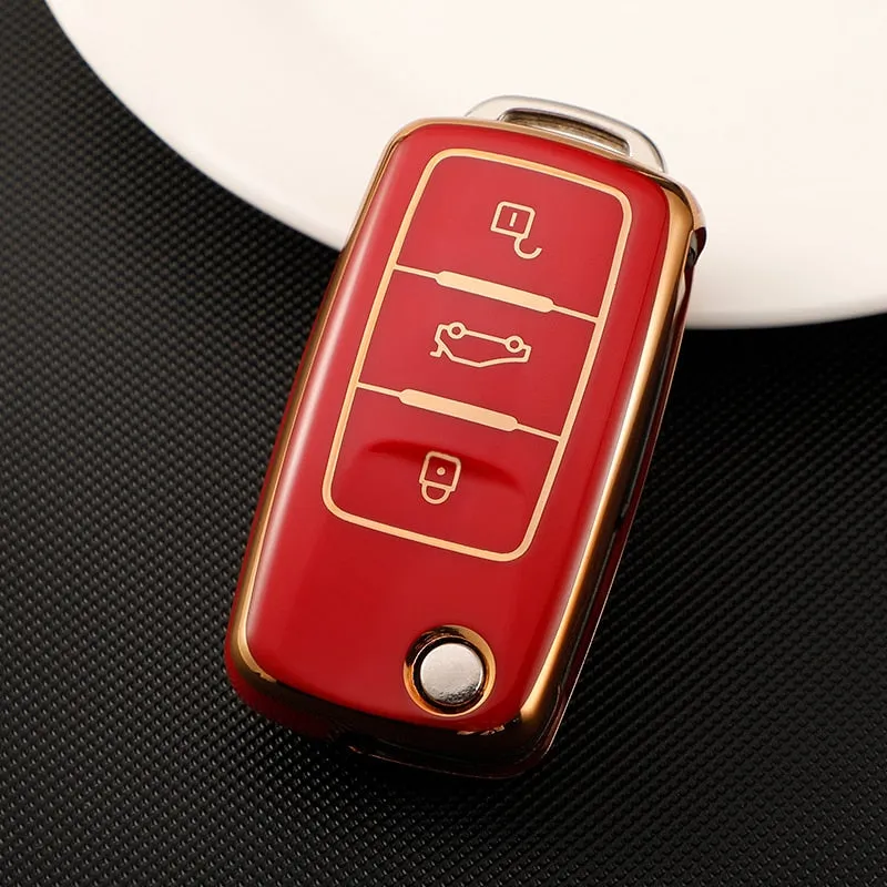 Soft TPU Car Remote Key Case Full Cover Holder For POLO Tiguan Passat B5 B6 B7 Golf EOS Scirocco Jetta MK6 Octavia