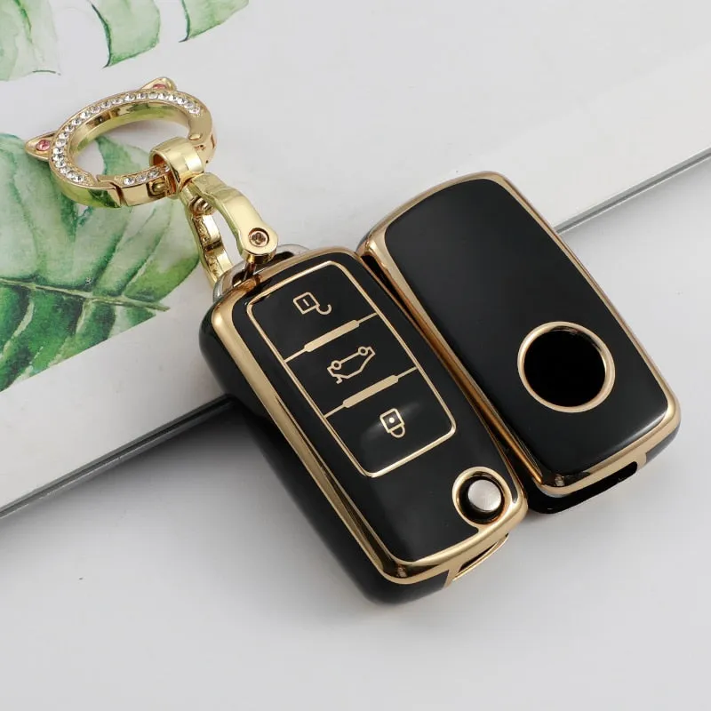 Soft TPU Car Remote Key Case Full Cover Holder For POLO Tiguan Passat B5 B6 B7 Golf EOS Scirocco Jetta MK6 Octavia