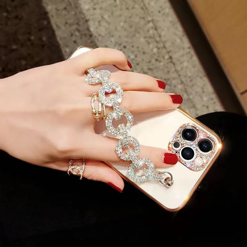 Sparkle and Protect Your iPhone with our Luxury Glitter Diamond Wrist Chain Phone Case