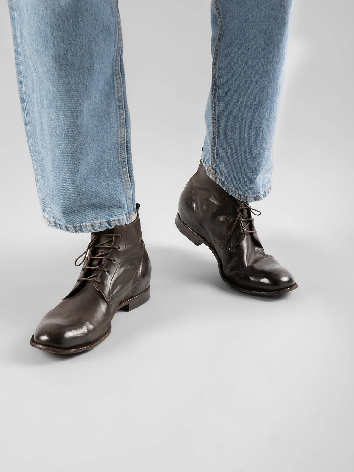 STEREO 004 - Brown Leather Ankle Boots