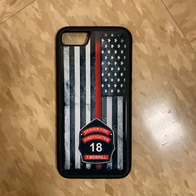 Thin Red Line Custom Helmet Front Thin Red Line Phone/Tablet Case