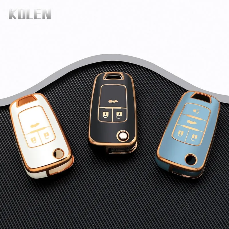 TPU Car Flip Key Case Cover Shell For Chevrolet Cruze Aveo Trax Sail Malibu Captiva Opel Vauxhall Astra J Corsa Insignia Mokka