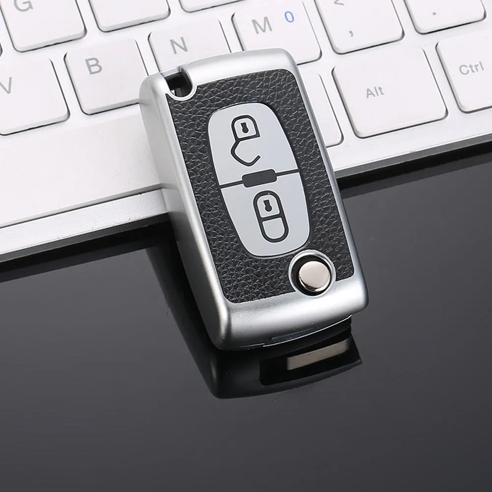 TPU Leather 2/3 Buttons Car Remote Key Case Cover for Citroen C2 C3 C4 C5 C6 C8 for Peugeot 107 207 307 307S 308 407 607