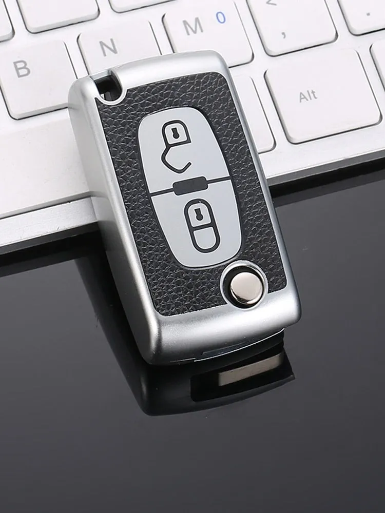 TPU Leather 2/3 Buttons Car Remote Key Case Cover for Citroen C2 C3 C4 C5 C6 C8 for Peugeot 107 207 307 307S 308 407 607