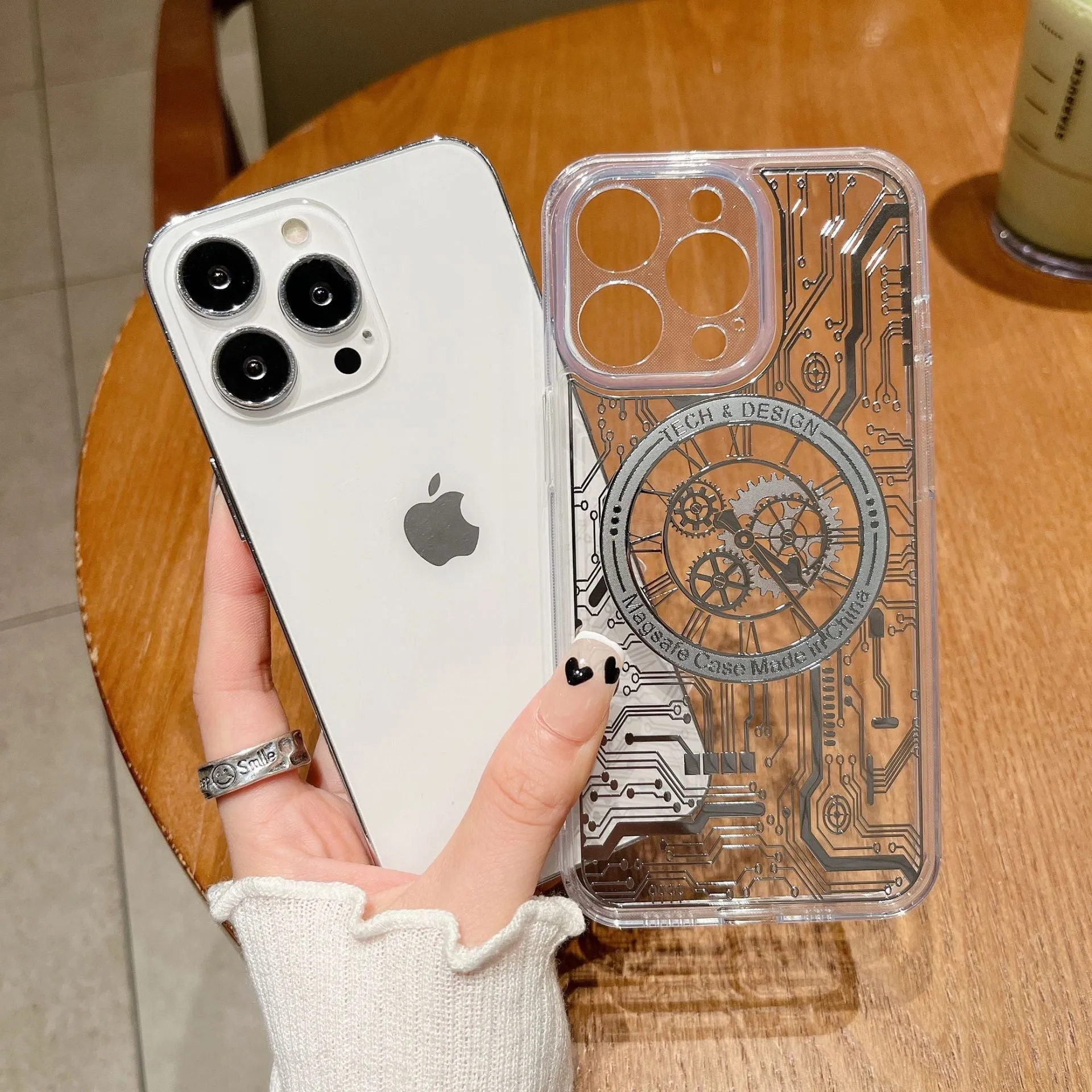 Transparent Mechanical Clock Magsafe iPhone Case