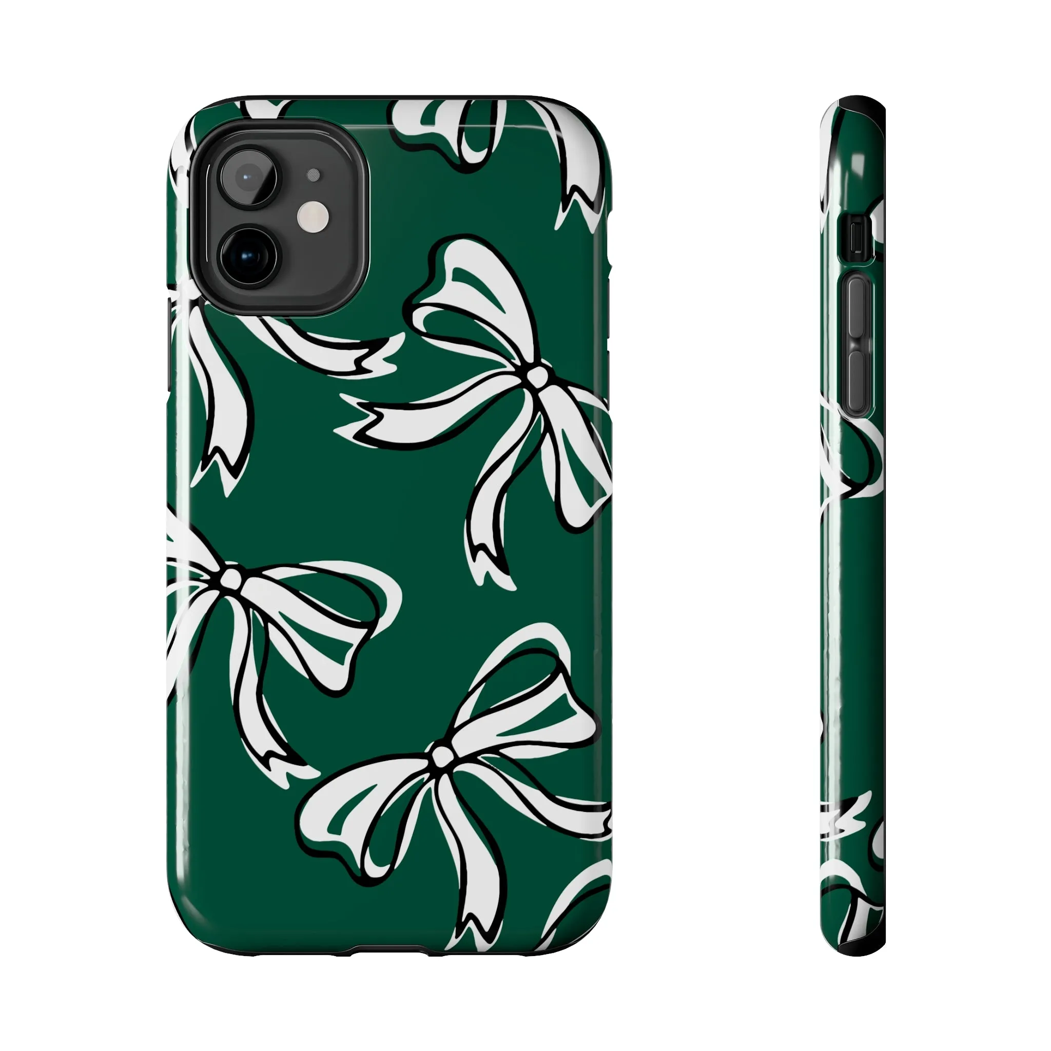 Trendy Bow Phone Case, Bed Party Bow Iphone case, Bow Phone Case, - Michigan State, Spartans, BING, green and white