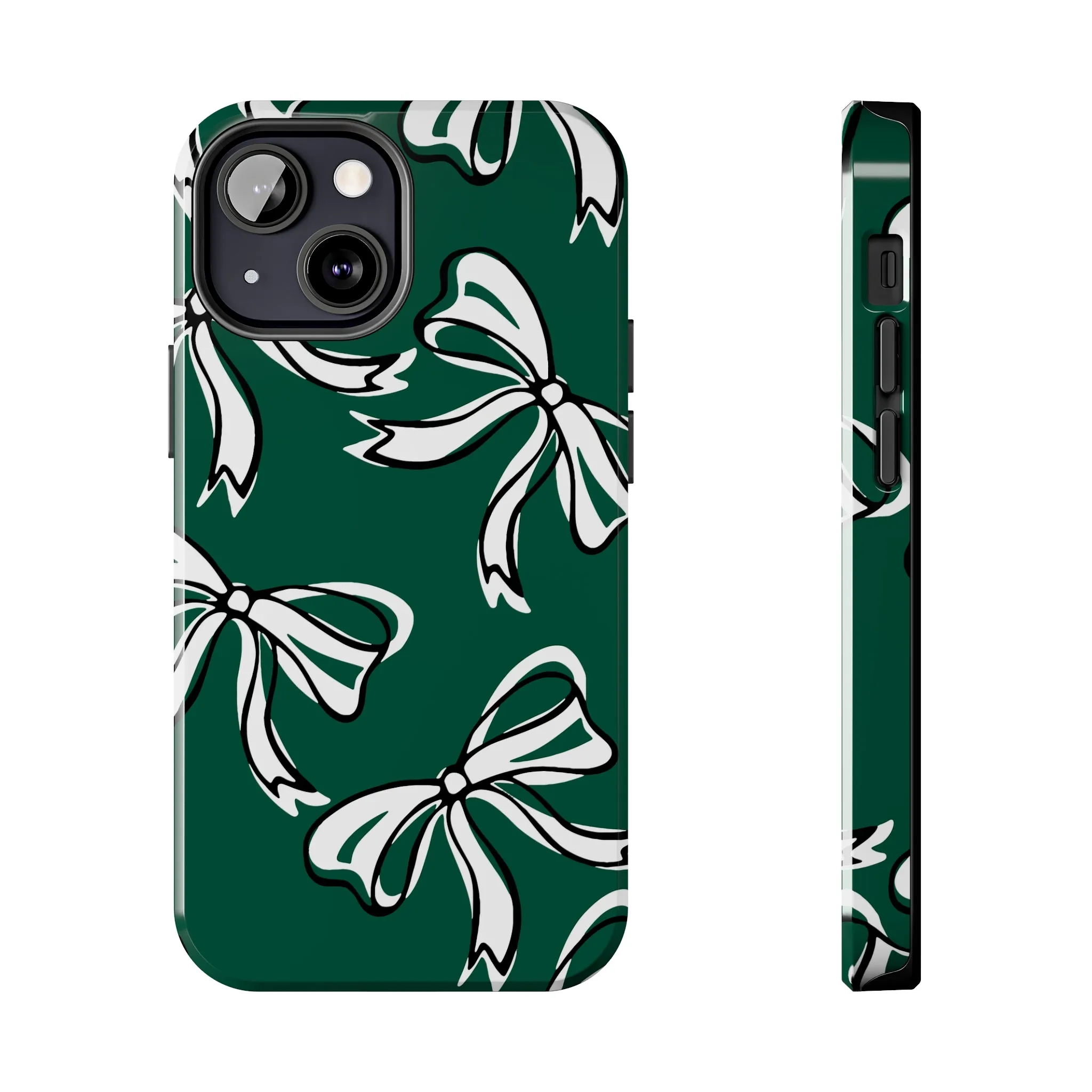 Trendy Bow Phone Case, Bed Party Bow Iphone case, Bow Phone Case, - Michigan State, Spartans, BING, green and white