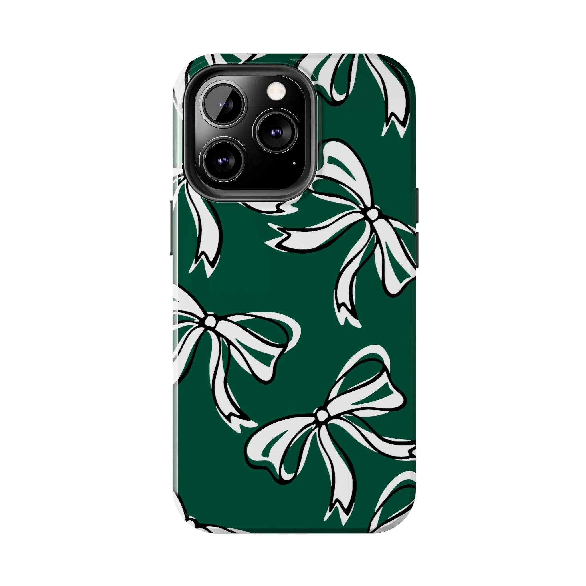 Trendy Bow Phone Case, Bed Party Bow Iphone case, Bow Phone Case, - Michigan State, Spartans, BING, green and white