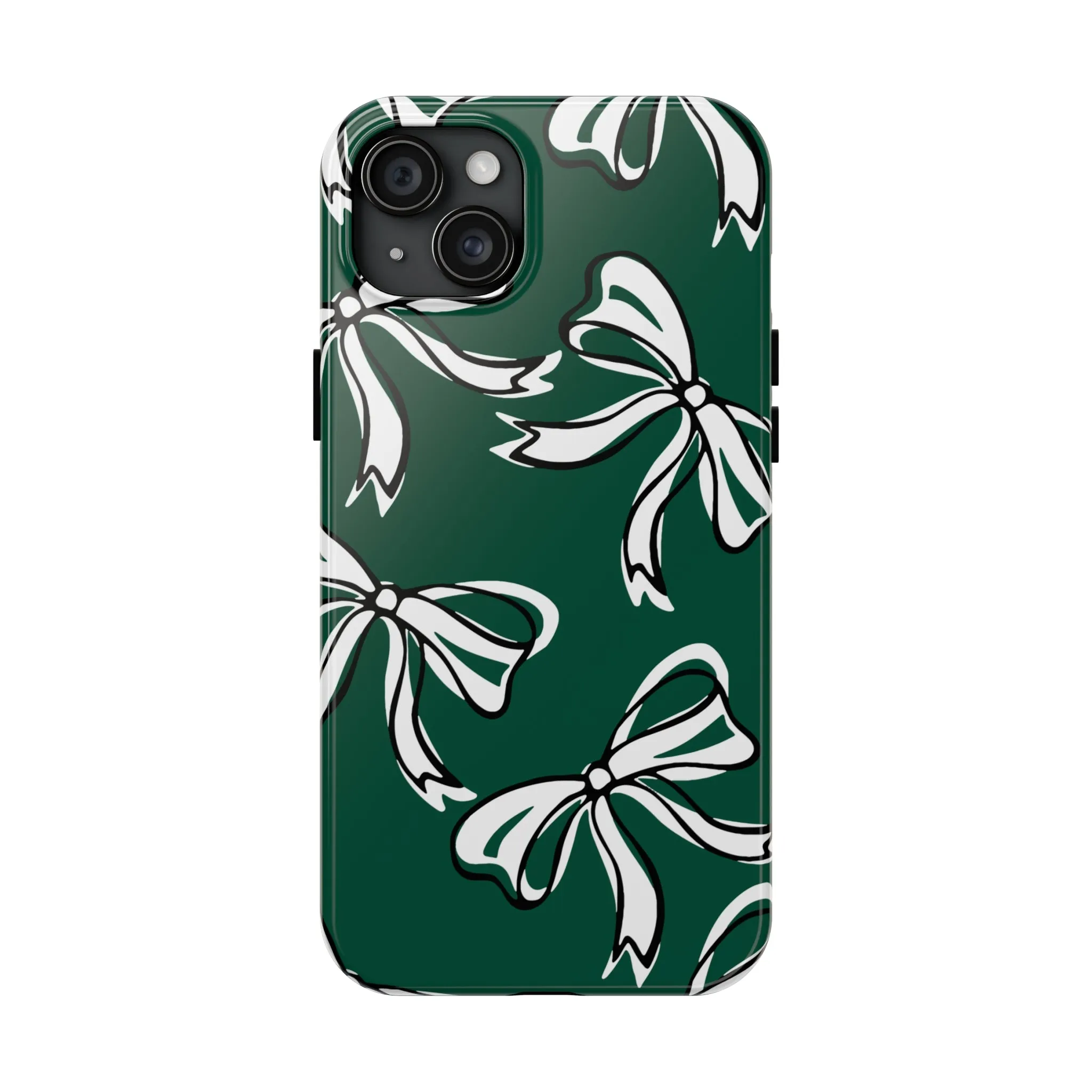 Trendy Bow Phone Case, Bed Party Bow Iphone case, Bow Phone Case, - Michigan State, Spartans, BING, green and white